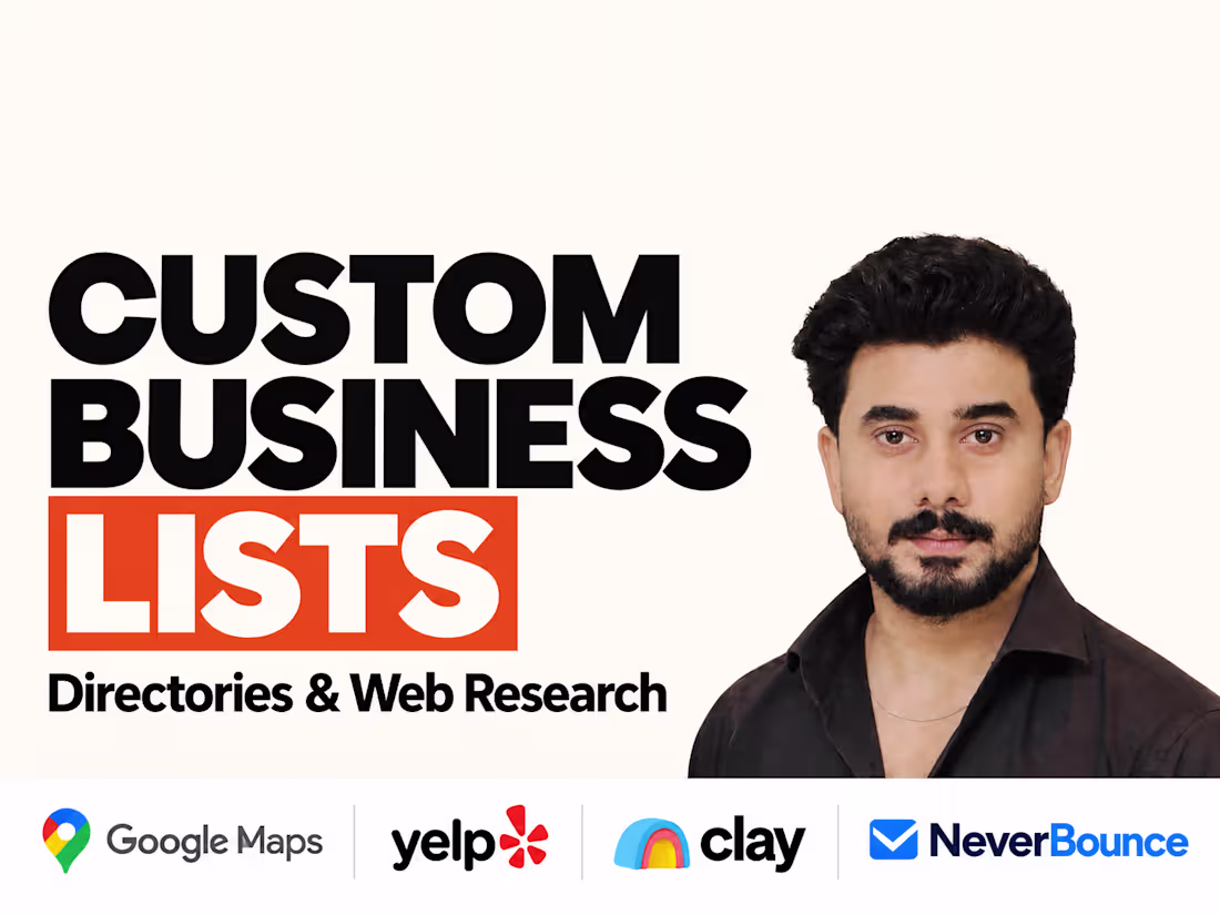 Cover image for I will build business lists from directories and web research