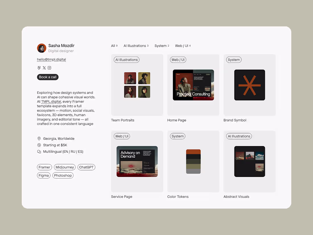 Cover image for Minimal portfolio template for Framer