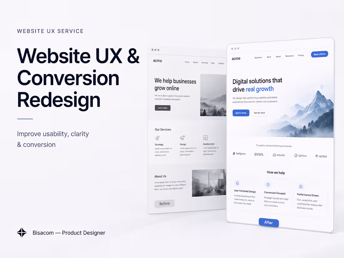 Cover image for Website UX & Conversion Redesign