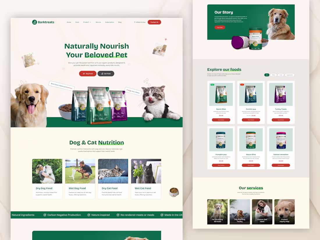 Cover image for Barktreats - Pet Care & Food Template