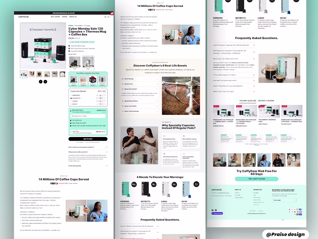 Cover image for  PDP Landing page designed on figma and  built on Replo.