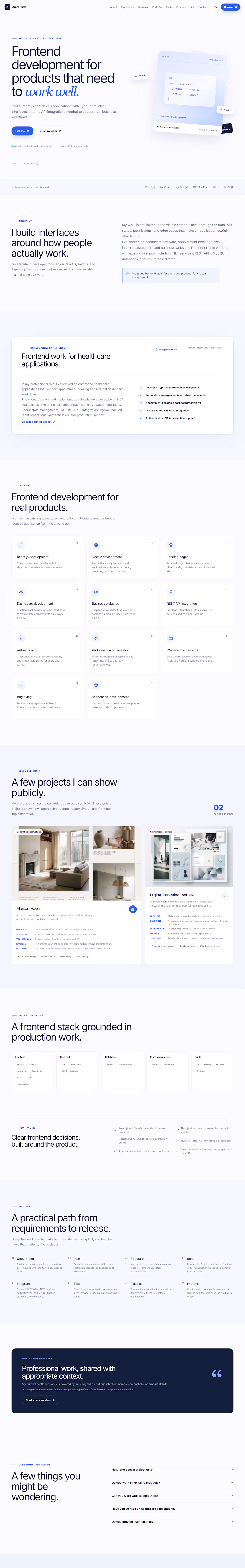 Cover image for React & Next.js Website Development