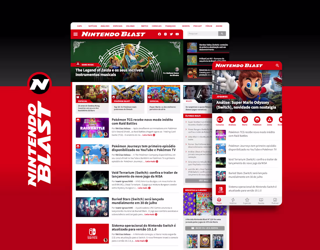 Cover image for Nintendo Blast - Gaming Website UI/UX & Visual Identity