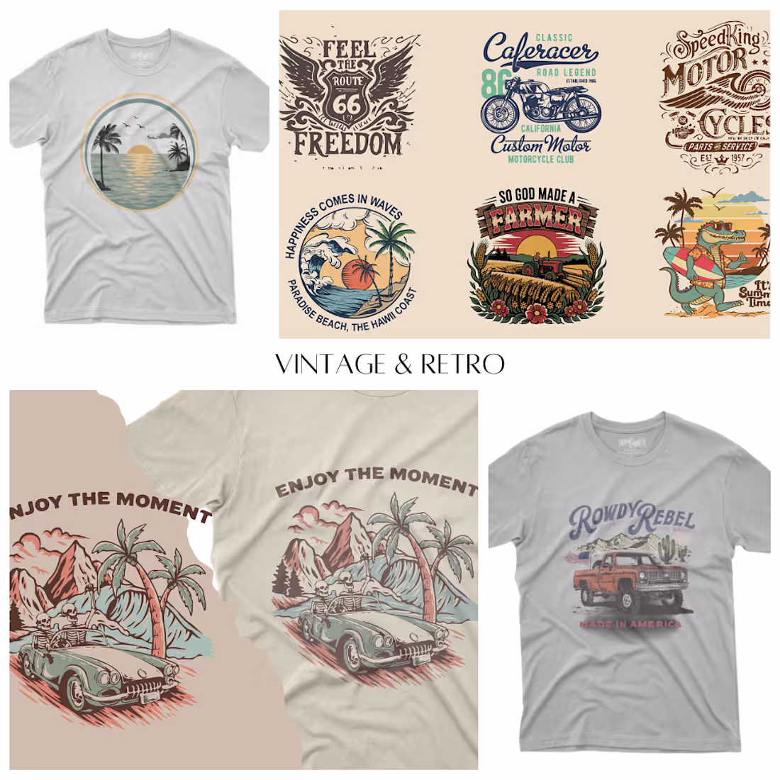 Cover image for The Classic Vibes with Retro & Vintage T-shirt Designs