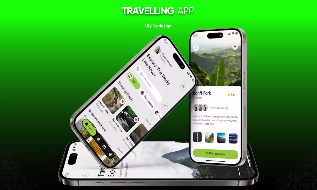 Cover image for Travelling app UI/UX Design for