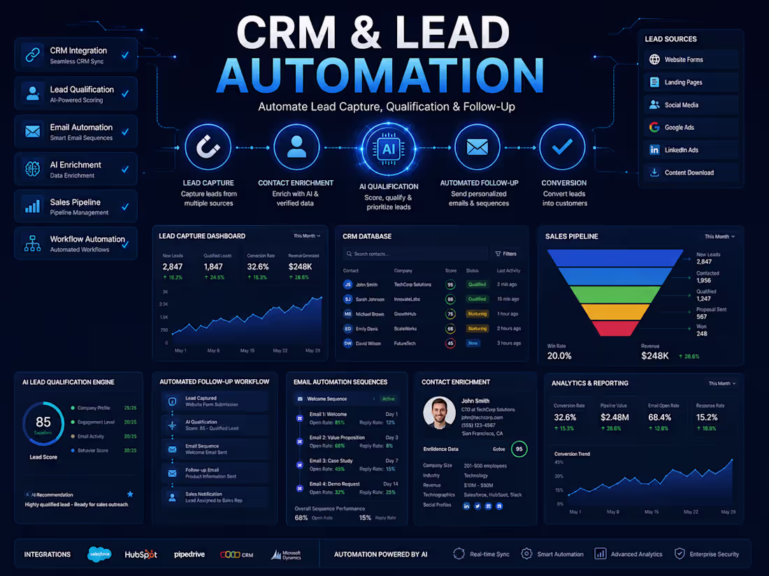Cover image for CRM & Lead Automation Development