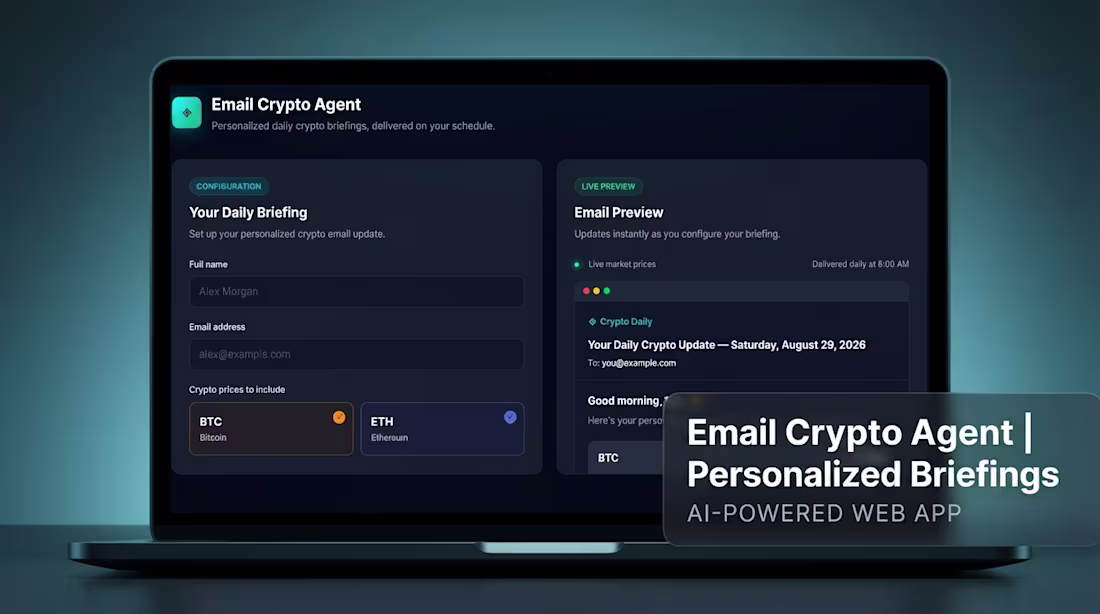 Cover image for Custom Autonomous AI Crypto Email Alert Agent