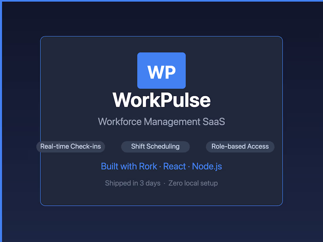 Cover image for WorkPulse — Workforce Management SaaS Built on Rork
