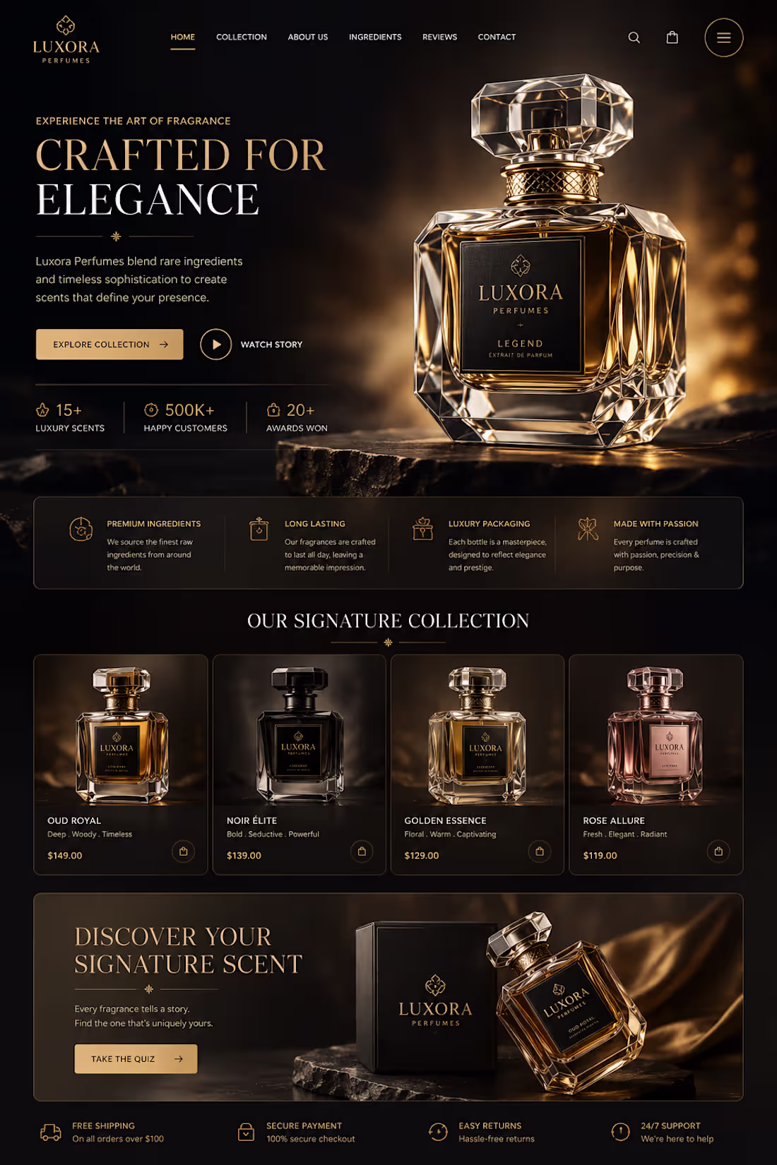 Cover image for Premium luxury perfume landing page