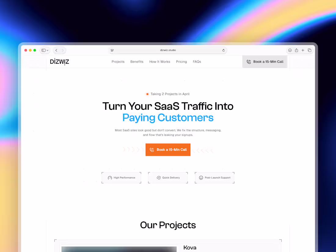 Cover image for DizWiz Studio: Web Design Agency Landing Page