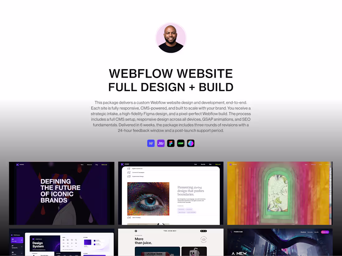 Cover image for Webflow Full Site: Design + Build, Multi-Page