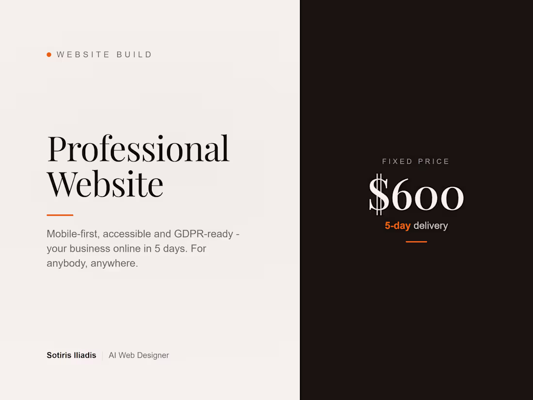 Cover image for Professional Website - Accessible & GDPR-Ready in 5 Days