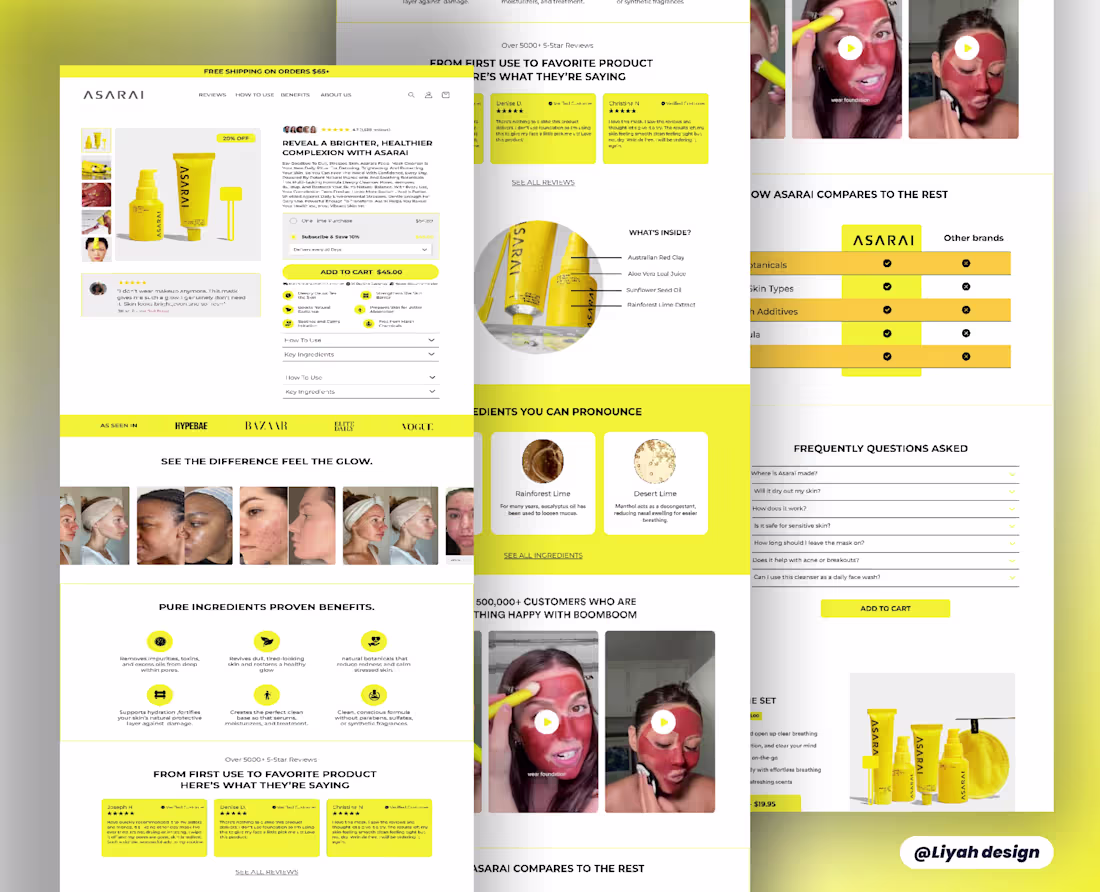 Cover image for Glow in the Details, Asarai Cleanser Page Design