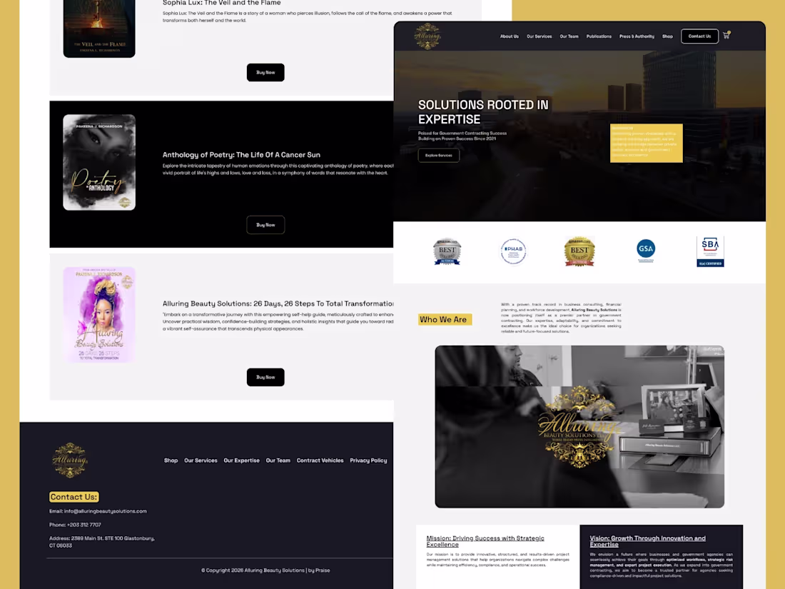 Cover image for Modern One-Page Website Redesign for Alluring Beauty Solutions