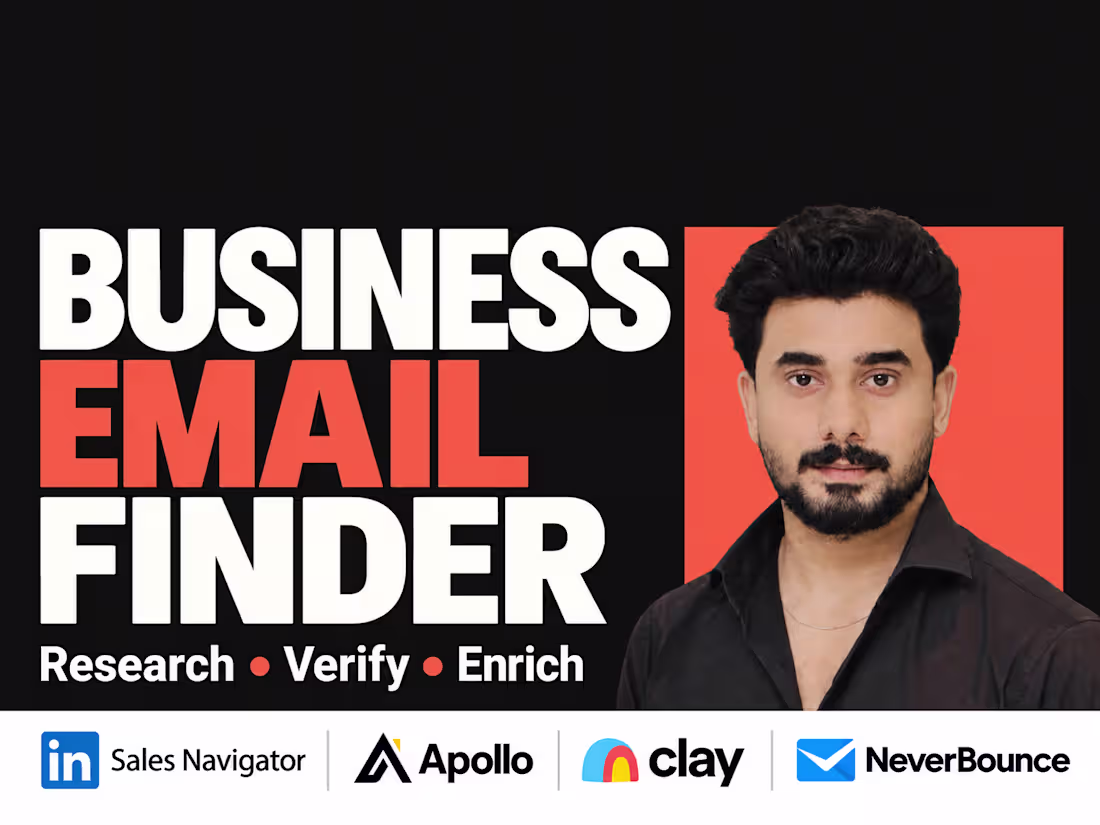 Cover image for I will find verified business emails and enrich contact list