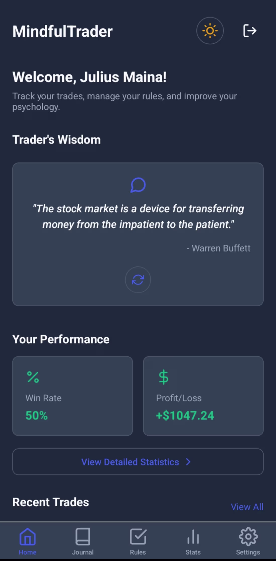 Cover image for MindfulTrader app, Android app