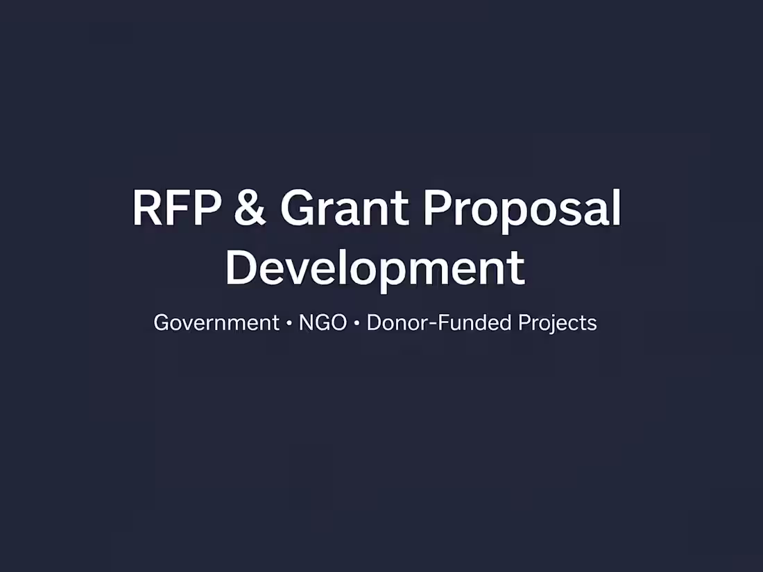 Cover image for Full RFP / Grant Proposal Development 