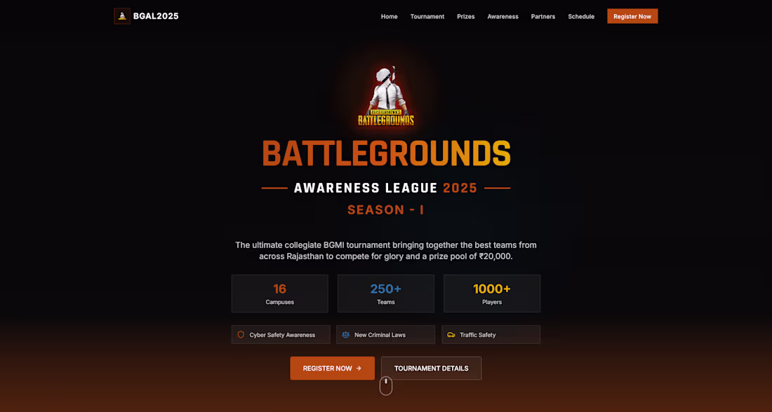 Cover image for BGMI Event Website