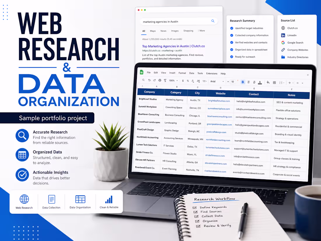Cover image for Web Research & Data Organization