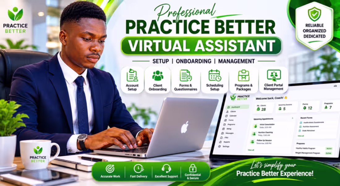 Cover image for Practice Better Virtual Assistant | Setup & Management