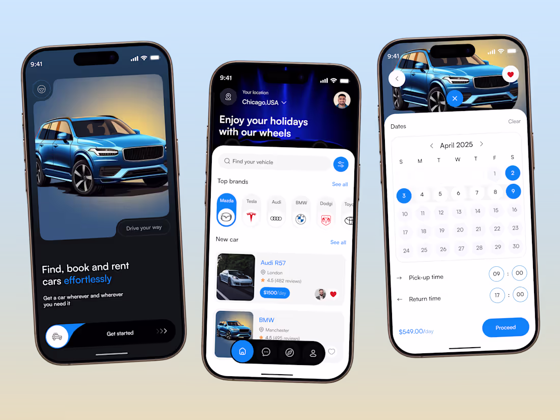 Cover image for AI Car Rental Mobile App Design