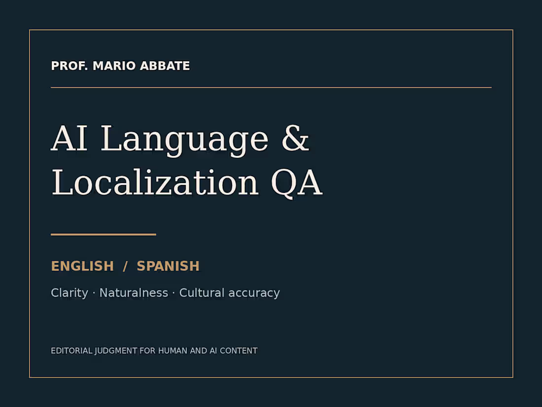Cover image for AI Language & Localization QA