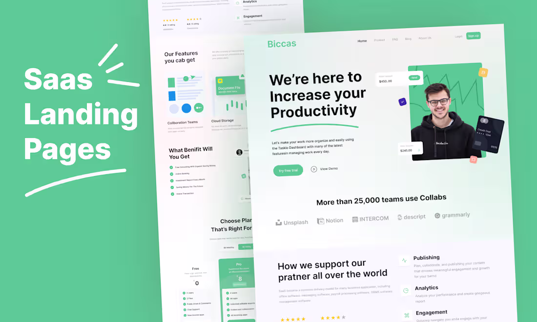 Cover image for Landing Page & Website Design for Startups