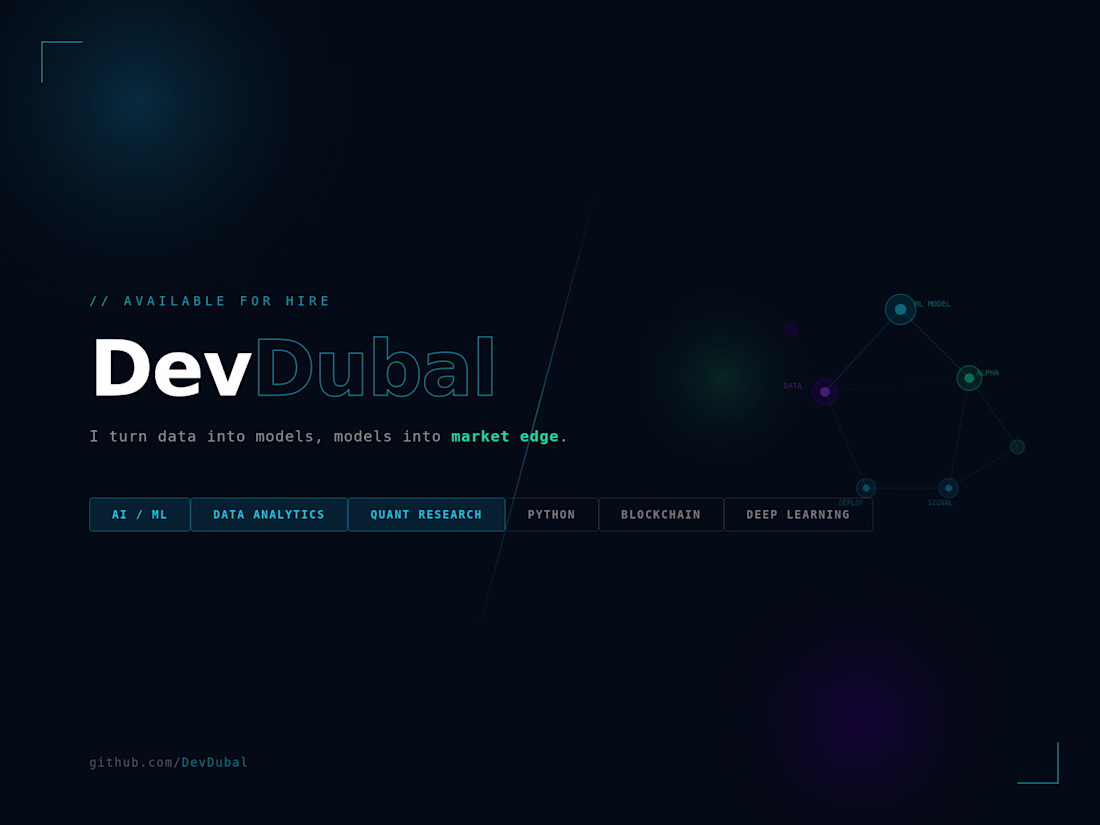 Cover image for AI/ML Engineer | Data Analyst | Quant Researcher