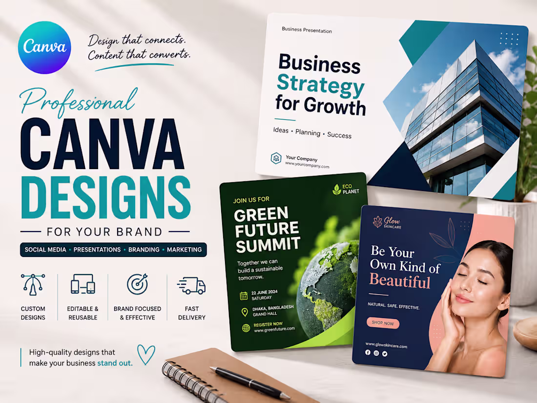 Cover image for professional Canva graphics for your business