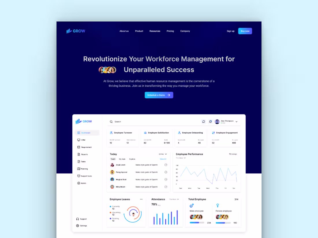 Cover image for GROW-HR Management Platform Website