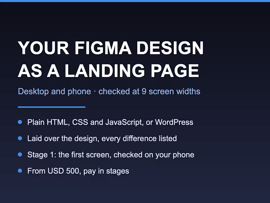 Cover image for Your Figma Design Coded as a Landing Page for Desktop and Phone