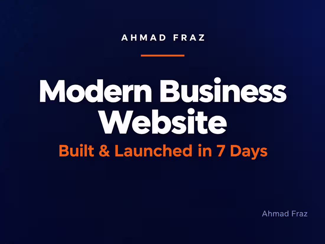 Cover image for Modern Business Website — Built & Launched in 7 Days