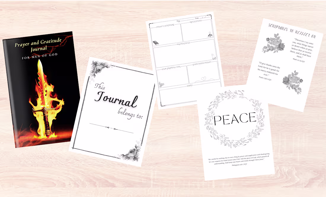 Cover image for Designed Black and White themed journal for Prayer and Grati...