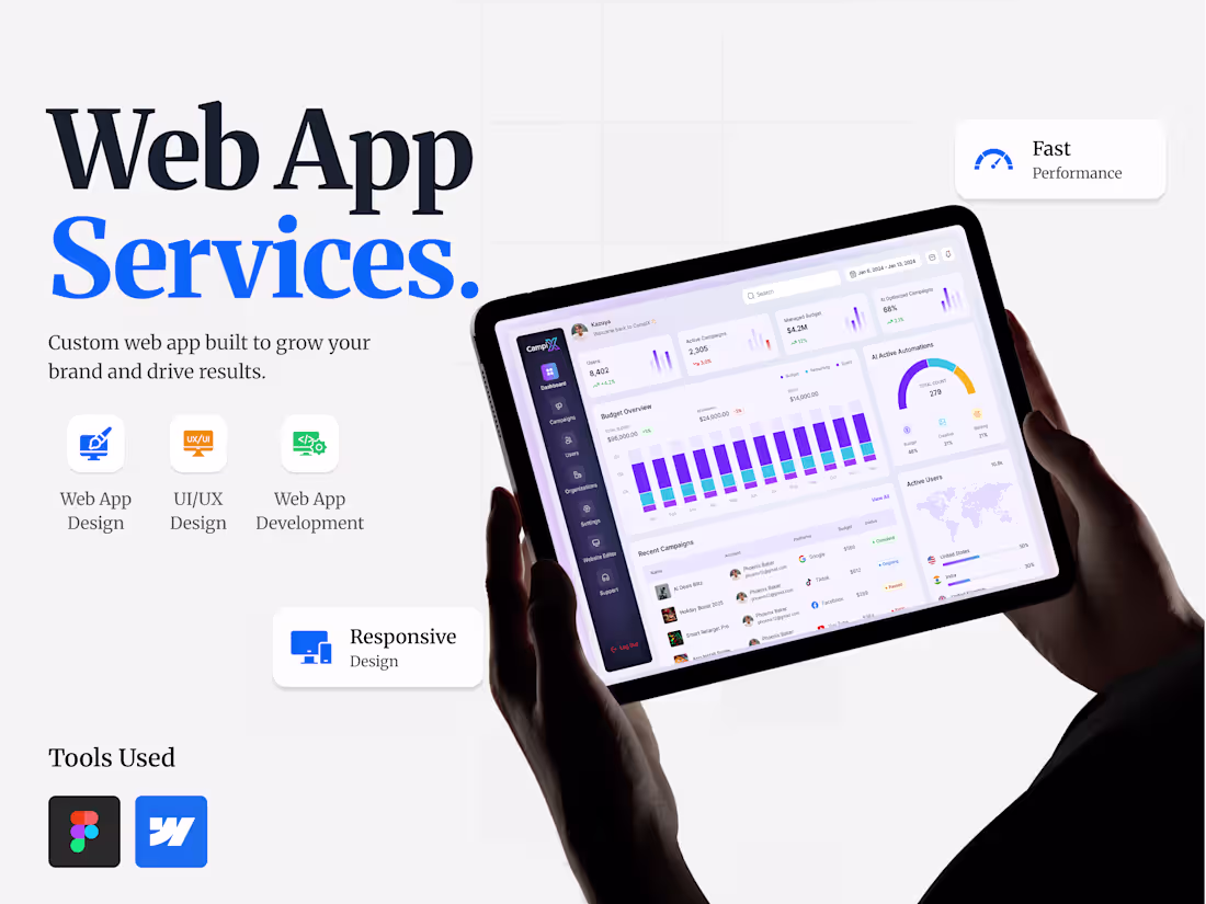 Cover image for SaaS Dashboard, Admin Panel & B2B Web App UI/UX Design