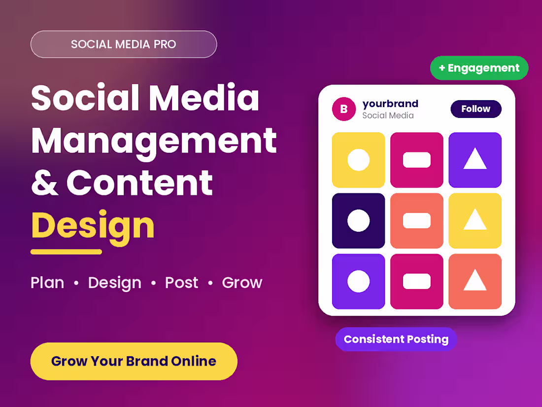 Cover image for Social Media Manager: Posts, Graphics & Growth