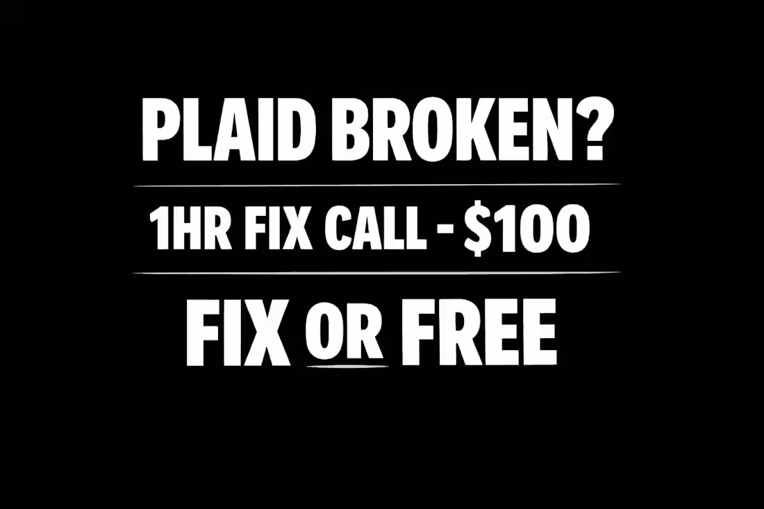 Cover image for Plaid Emergency Fix: 1hr Debug Call
