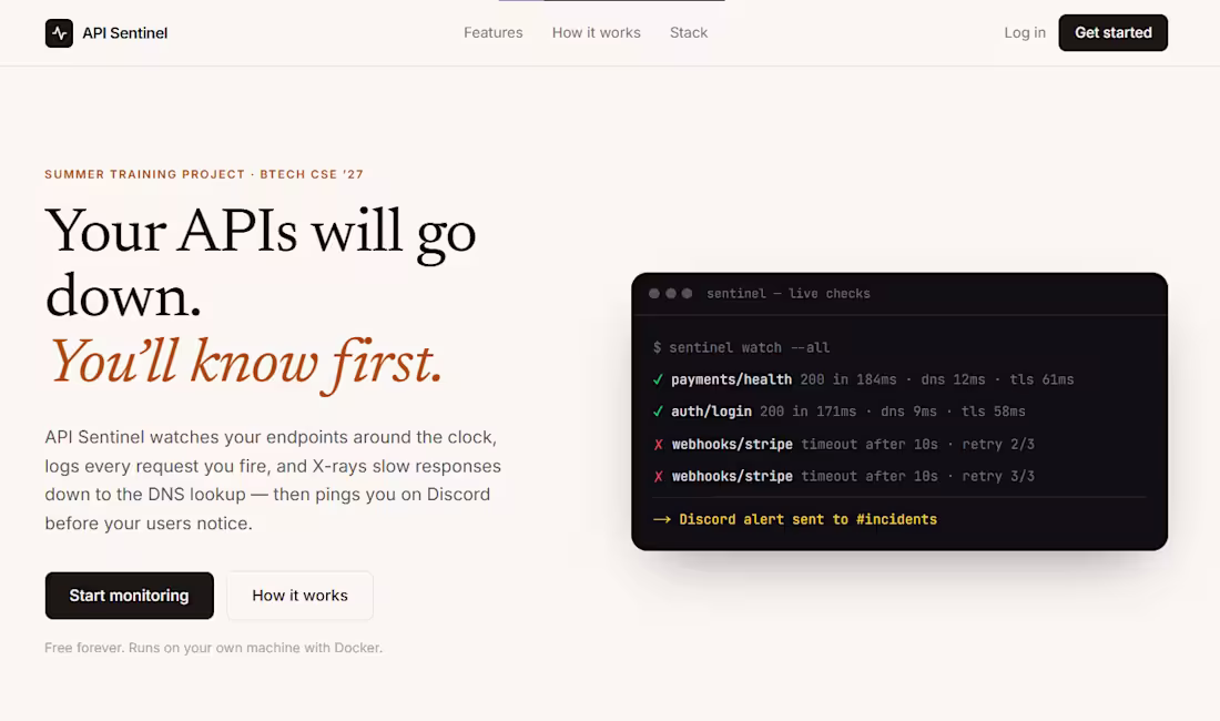 Cover image for I built API Sentinel —