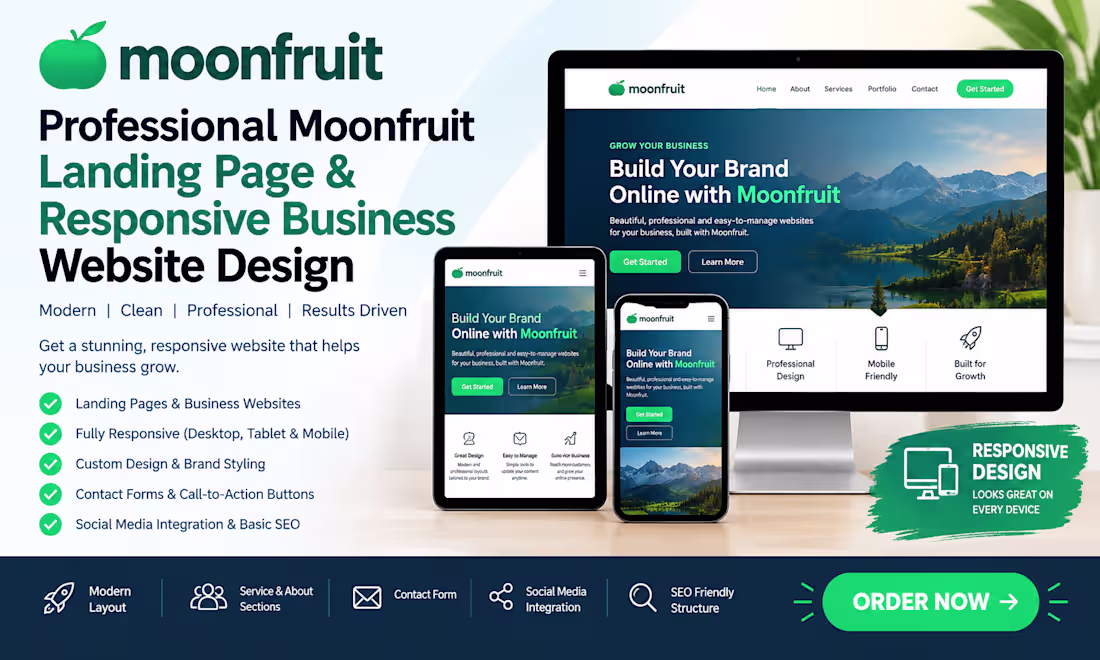 Cover image for I Will Design a Professional Moonfruit Landing Page & Responsive