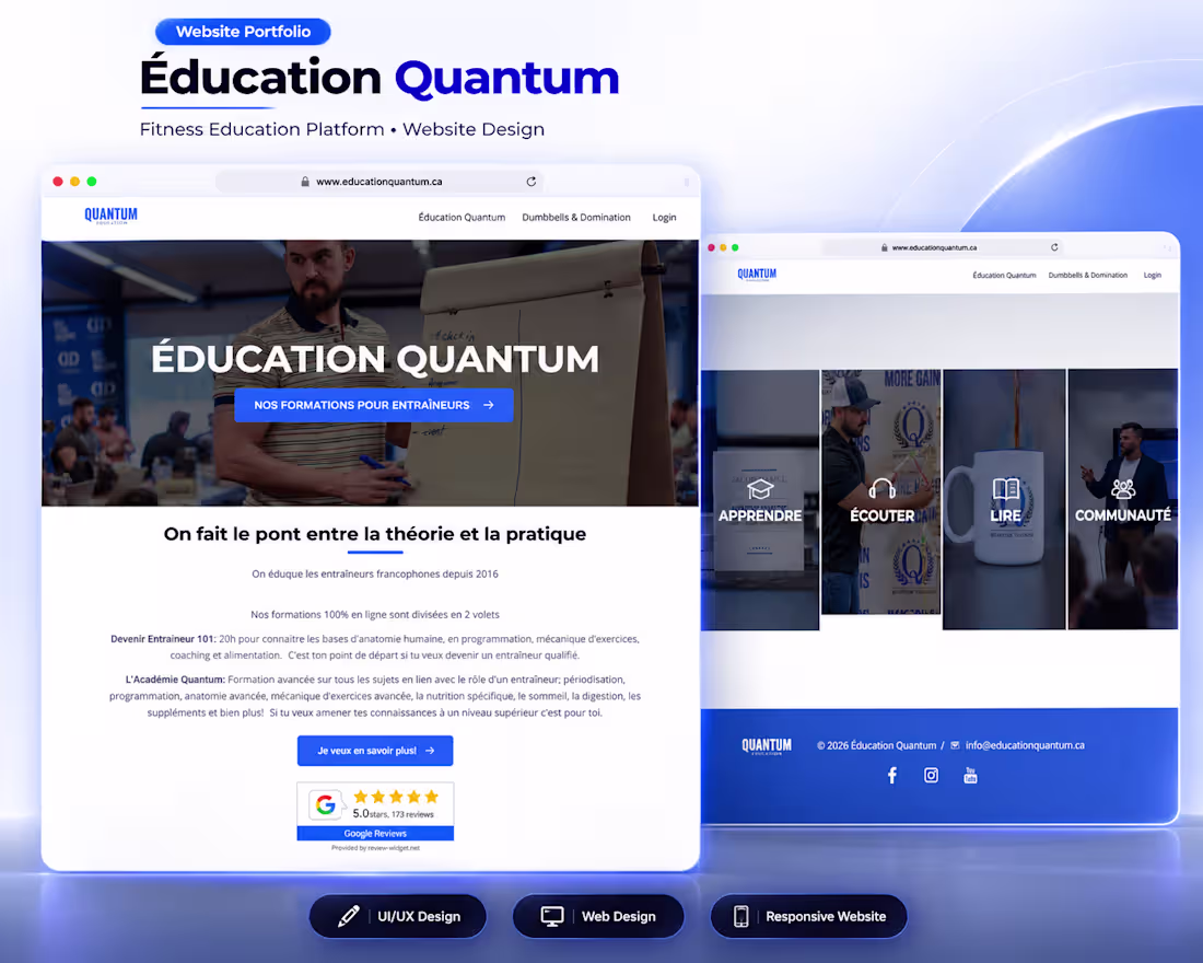 Cover image for Éducation Quantum – Premium Fitness Education Website
