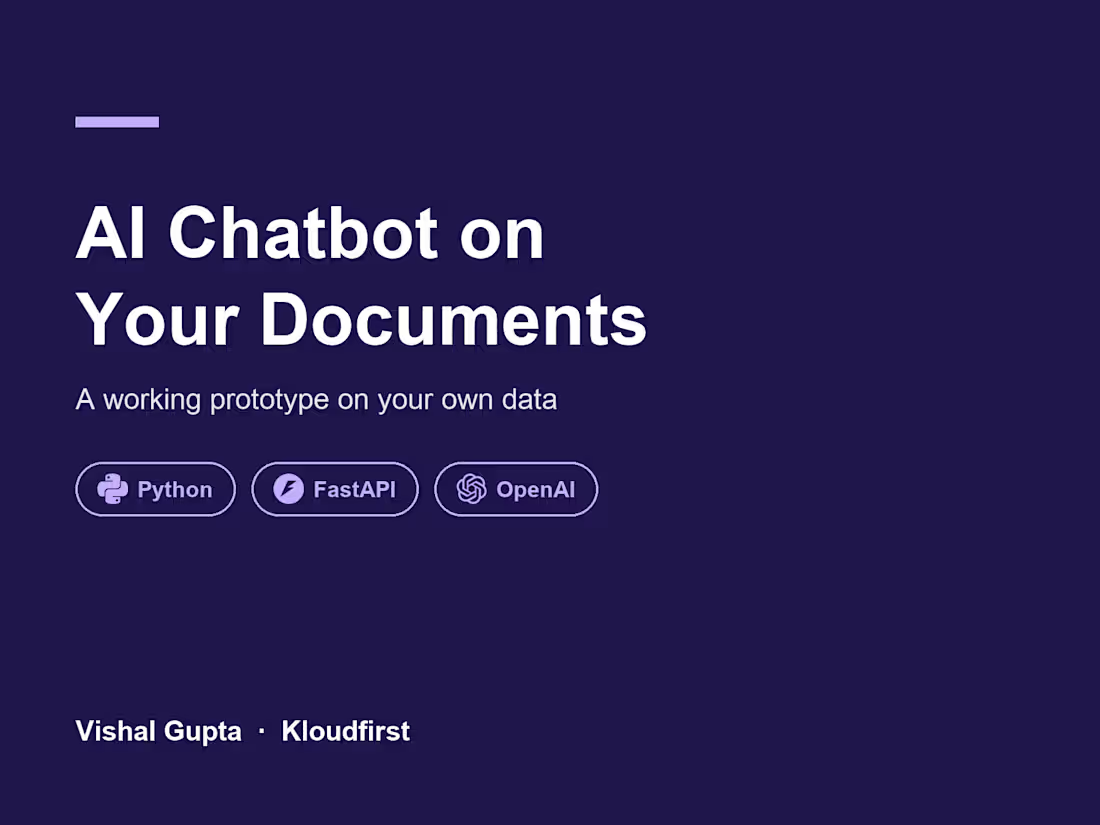 Cover image for AI Chatbot Prototype on Your Own Documents (RAG)