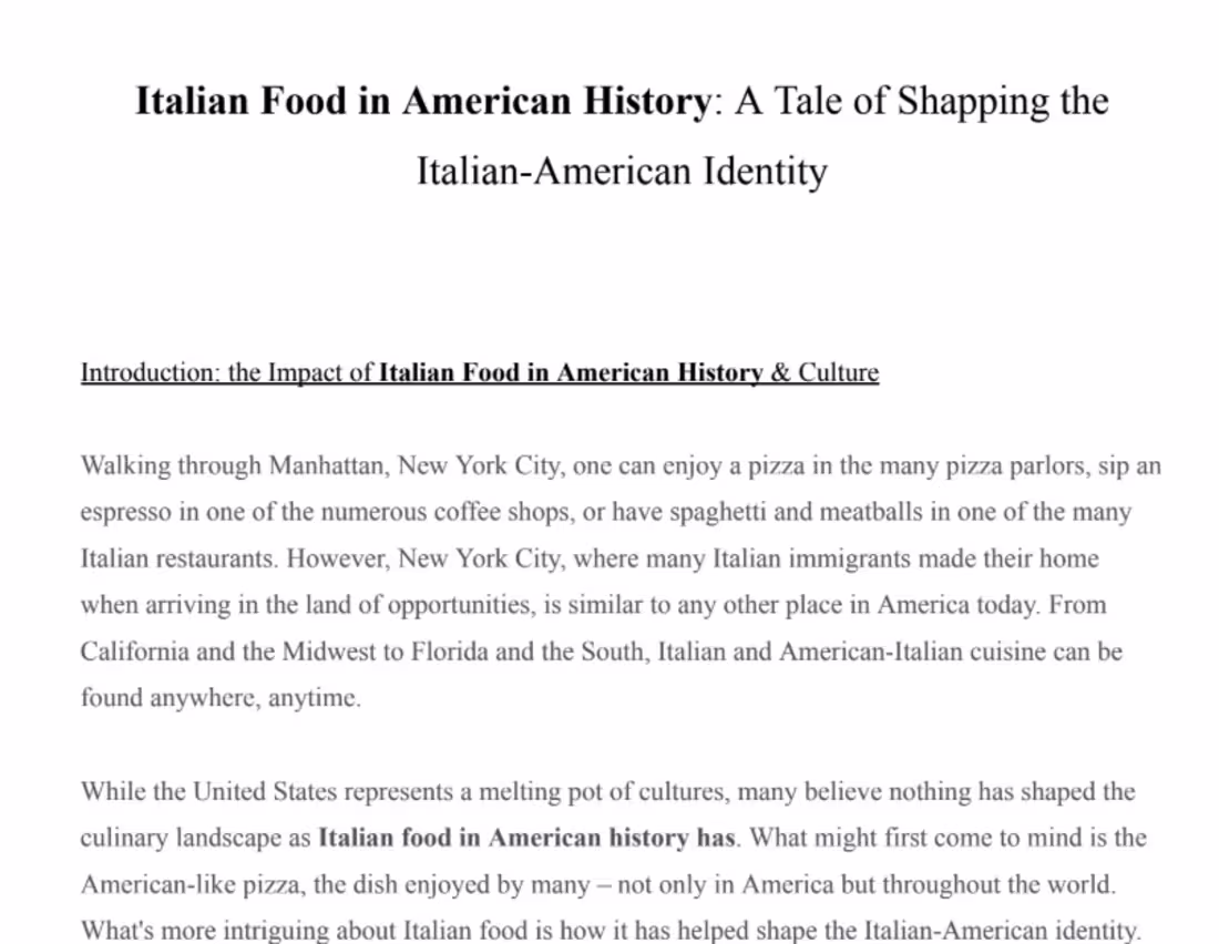 Cover image for Article on how food shaped the Italian-American Identity