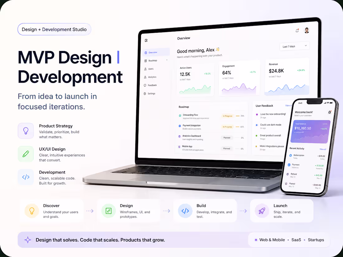 Cover image for MVP DESIGN | DEVELOPMENT | LANDING PAGE |  WEB 