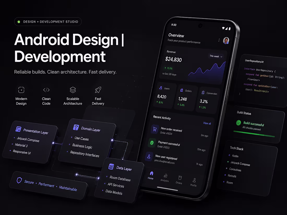 Cover image for ANDROID DESIGN | ANDROID DEVELOPMENT | APP DESIGN