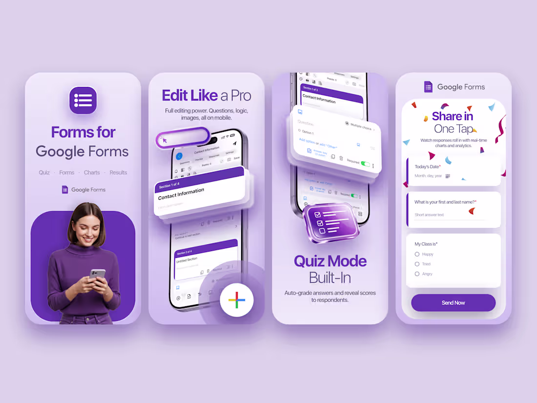 Cover image for App Store Screenshot Design for Forms for Google Forms