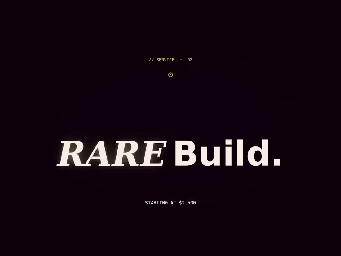 Cover image for Rare Build — Full Website + Launch