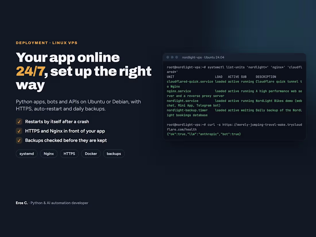 Cover image for Deploy Your Python App or Bot on a Linux VPS with HTTPS