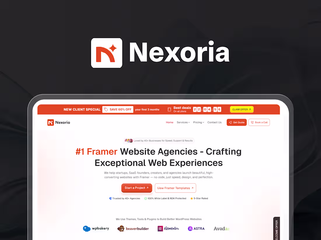 Cover image for Nexoria : Framer Corporate Website Redesign