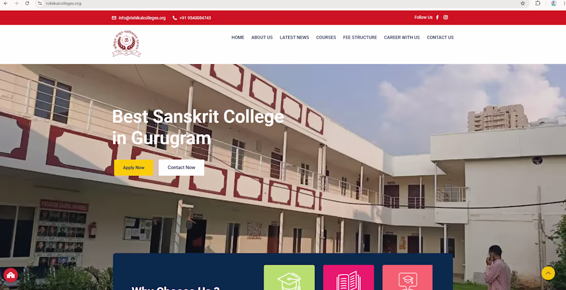 Cover image for Rishikul college website and admin