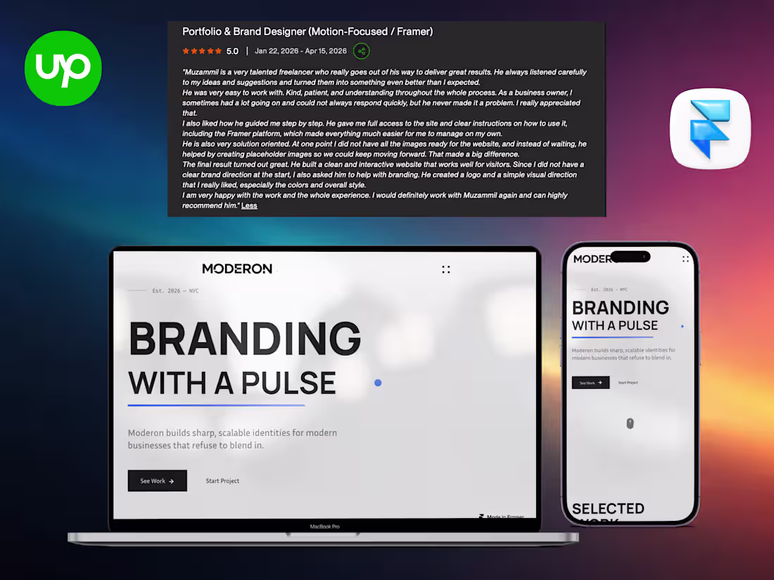Cover image for Moderon | Framer Branding Studio