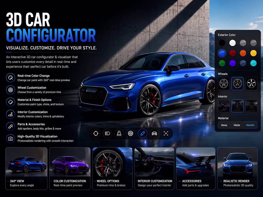 Cover image for Interactive 3D Car Configurator &
